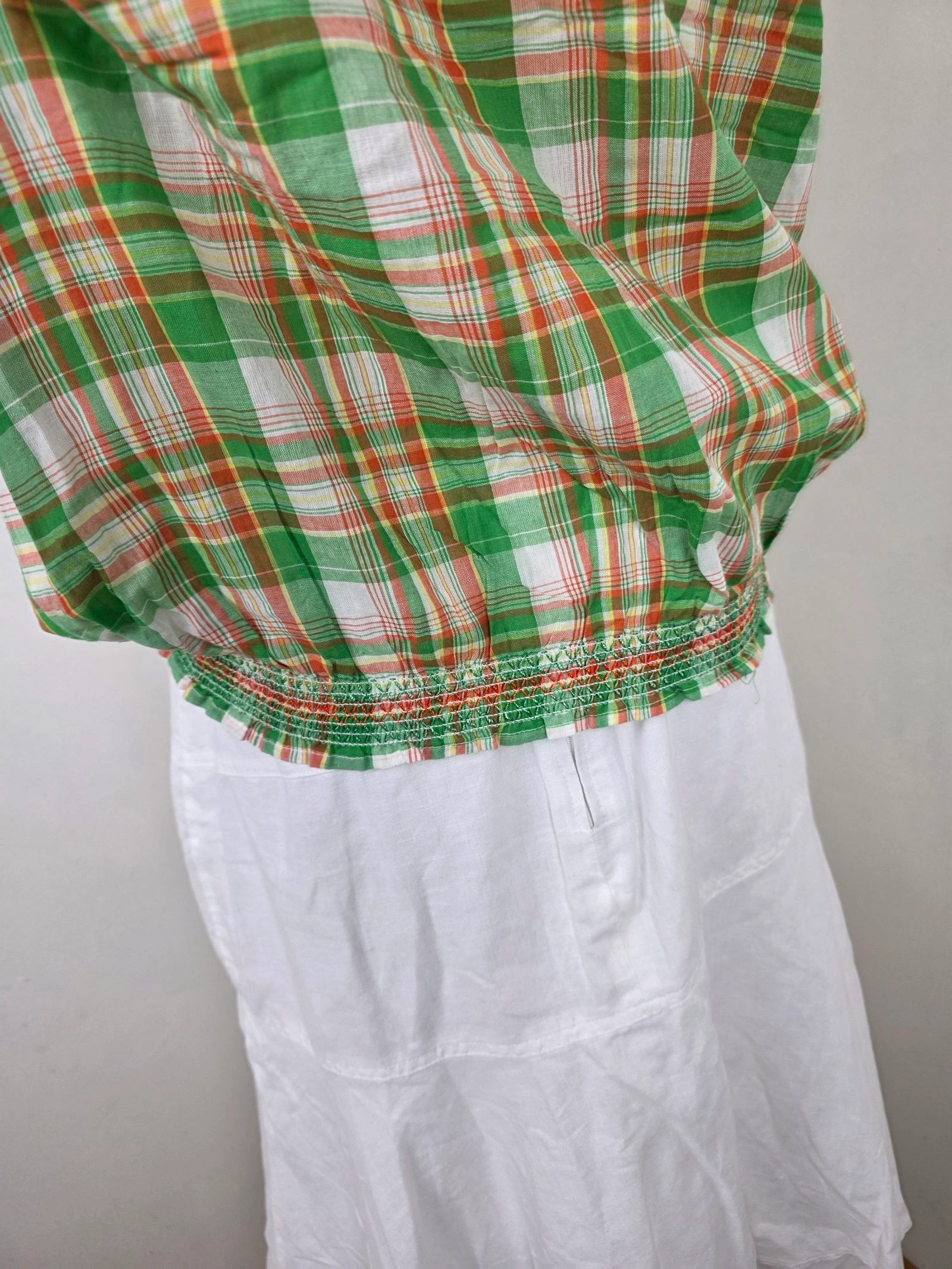 Top de alças / Blusa madras de algodão 🍒y2k vintage anos 2000🍒tamanho 40 – photo 5